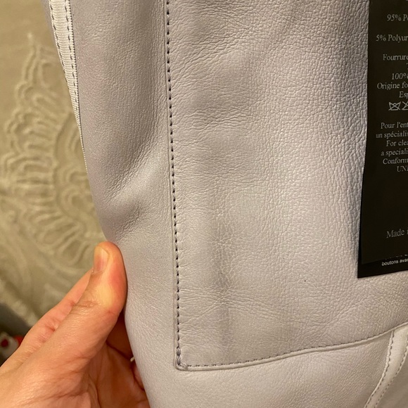 Yves Salomon belted blue shearling fur coat - Picture 12 of 12